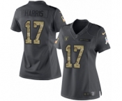 Women's Nike Oakland Raiders #17 Dwayne Harris Limited Black 2016 Salute to Service NFL Jersey