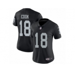 Women's Nike Oakland Raiders #18 Connor Cook Vapor Untouchable Limited Black Team Color NFL Jersey