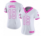 Women's Nike Oakland Raiders #19 Brandon LaFell Limited White Pink Rush Fashion NFL Jersey