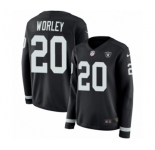Women's Nike Oakland Raiders #20 Daryl Worley Limited Black Therma Long Sleeve NFL Jersey