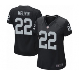 Women's Nike Oakland Raiders #22 Rashaan Melvin Game Black Team Color NFL Jersey