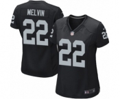 Women's Nike Oakland Raiders #22 Rashaan Melvin Game Black Team Color NFL Jersey