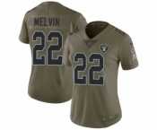 Women's Nike Oakland Raiders #22 Rashaan Melvin Limited Olive 2017 Salute to Service NFL Jersey