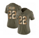 Women's Nike Oakland Raiders #22 Rashaan Melvin Limited Olive Gold 2017 Salute to Service NFL Jersey