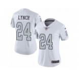 Women's Nike Oakland Raiders #24 Marshawn Lynch Limited White Rush NFL Jersey