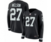 Women's Nike Oakland Raiders #27 Reggie Nelson Limited Black Therma Long Sleeve NFL Jersey