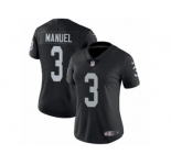Women's Nike Oakland Raiders #3 E. J. Manuel Vapor Untouchable Limited Black Team Color NFL Jersey