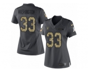 Women's Nike Oakland Raiders #33 DeAndre Washington Limited Black 2016 Salute to Service NFL Jersey
