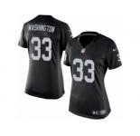 Women's Nike Oakland Raiders #33 DeAndre Washington Limited Black Team Color NFL Jersey