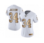 Women's Nike Oakland Raiders #34 Bo Jackson Limited White Gold Rush NFL Jersey
