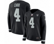 Women's Nike Oakland Raiders #4 Derek Carr Limited Black Therma Long Sleeve NFL Jersey