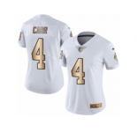 Women's Nike Oakland Raiders #4 Derek Carr Limited White Gold Rush NFL Jersey