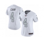 Women's Nike Oakland Raiders #4 Derek Carr Limited White Rush NFL Jersey