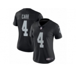 Women's Nike Oakland Raiders #4 Derek Carr Vapor Untouchable Limited Black Team Color NFL Jersey