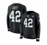 Women's Nike Oakland Raiders #42 Ronnie Lott Limited Black Therma Long Sleeve NFL Jersey