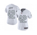 Women's Nike Oakland Raiders #42 Ronnie Lott Limited White Rush NFL Jersey