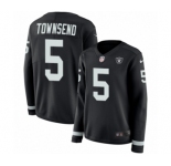 Women's Nike Oakland Raiders #5 Johnny Townsend Limited Black Therma Long Sleeve NFL Jersey