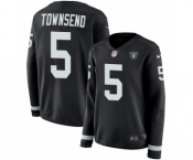 Women's Nike Oakland Raiders #5 Johnny Townsend Limited Black Therma Long Sleeve NFL Jersey