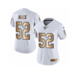 Women's Nike Oakland Raiders #52 Khalil Mack Limited White Gold Rush NFL Jersey