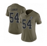 Women's Nike Oakland Raiders #54 Emmanuel Lamur Limited Olive 2017 Salute to Service NFL Jersey