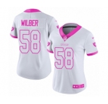Women's Nike Oakland Raiders #58 Kyle Wilber Limited White Pink Rush Fashion NFL Jersey