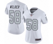 Women's Nike Oakland Raiders #58 Kyle Wilber Limited White Rush Vapor Untouchable NFL Jersey