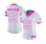 Women's Nike Oakland Raiders #59 Tahir Whitehead Limited White Pink Rush Fashion NFL Jersey