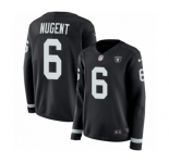 Women's Nike Oakland Raiders #6 Mike Nugent Limited Black Therma Long Sleeve NFL Jersey