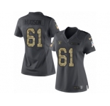 Women's Nike Oakland Raiders #61 Rodney Hudson Limited Black 2016 Salute to Service NFL Jersey