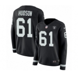 Women's Nike Oakland Raiders #61 Rodney Hudson Limited Black Therma Long Sleeve NFL Jersey