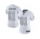 Women's Nike Oakland Raiders #61 Rodney Hudson Limited White Rush NFL Jersey
