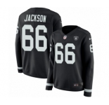 Women's Nike Oakland Raiders #66 Gabe Jackson Limited Black Therma Long Sleeve NFL Jersey