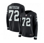 Women's Nike Oakland Raiders #72 John Matuszak Limited Black Therma Long Sleeve NFL Jersey