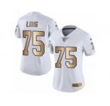 Women's Nike Oakland Raiders #75 Howie Long Limited White Gold Rush NFL Jersey