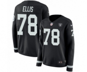 Women's Nike Oakland Raiders #78 Justin Ellis Limited Black Therma Long Sleeve NFL Jersey