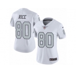 Women's Nike Oakland Raiders #80 Jerry Rice Limited White Rush NFL Jersey