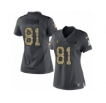Women's Nike Oakland Raiders #81 Tim Brown Limited Black 2016 Salute to Service NFL Jersey