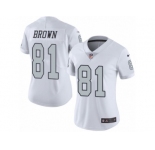 Women's Nike Oakland Raiders #81 Tim Brown Limited White Rush NFL Jersey