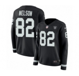 Women's Nike Oakland Raiders #82 Jordy Nelson Limited Black Therma Long Sleeve NFL Jersey