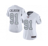Women's Nike Oakland Raiders #91 Shilique Calhoun Limited White Rush NFL Jersey