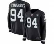 Women's Nike Oakland Raiders #94 Eddie Vanderdoes Limited Black Therma Long Sleeve NFL Jersey