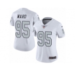 Women's Nike Oakland Raiders #95 Jihad Ward Limited White Rush NFL Jersey