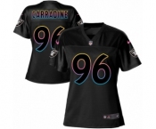 Women's Nike Oakland Raiders #96 Cornellius Carradine Game Black Fashion NFL Jersey