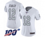 Women's Oakland Raiders #12 Kenny Stabler Limited White Rush Vapor Untouchable 100th Season Football Jersey