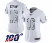 Women's Oakland Raiders #16 Tyrell Williams Limited White Rush Vapor Untouchable 100th Season Football Jersey