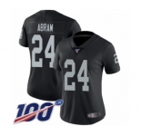 Women's Oakland Raiders #24 Johnathan Abram Black Team Color Vapor Untouchable Limited Player 100th Season Football Jersey