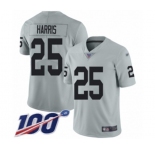 Women's Oakland Raiders #25 Erik Harris Limited Silver Inverted Legend 100th Season Football Jersey