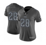 Women's Oakland Raiders #28 Josh Jacobs Gray Static Fashion Limited Football Jersey