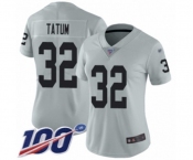 Women's Oakland Raiders #32 Jack Tatum Limited Silver Inverted Legend 100th Season Football Jersey