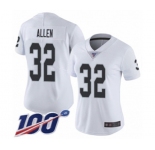 Women's Oakland Raiders #32 Marcus Allen White Vapor Untouchable Limited Player 100th Season Football Jersey